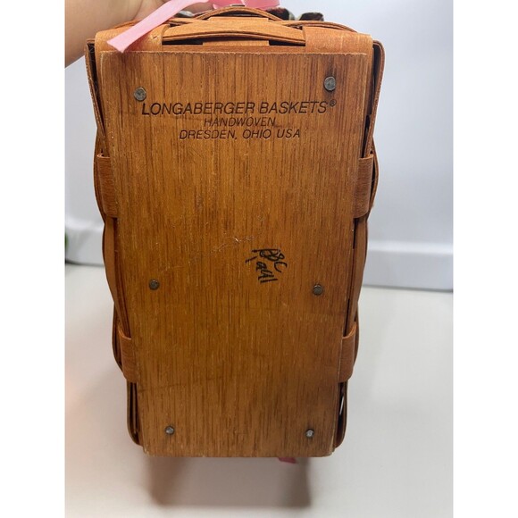 Longaberger 1991 Mothers Day LID Purse Basket / Floral Fabric Liner (Retired) - Picture 7 of 13